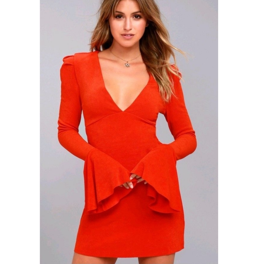 Free People Talk About It Mini Dress - Orange